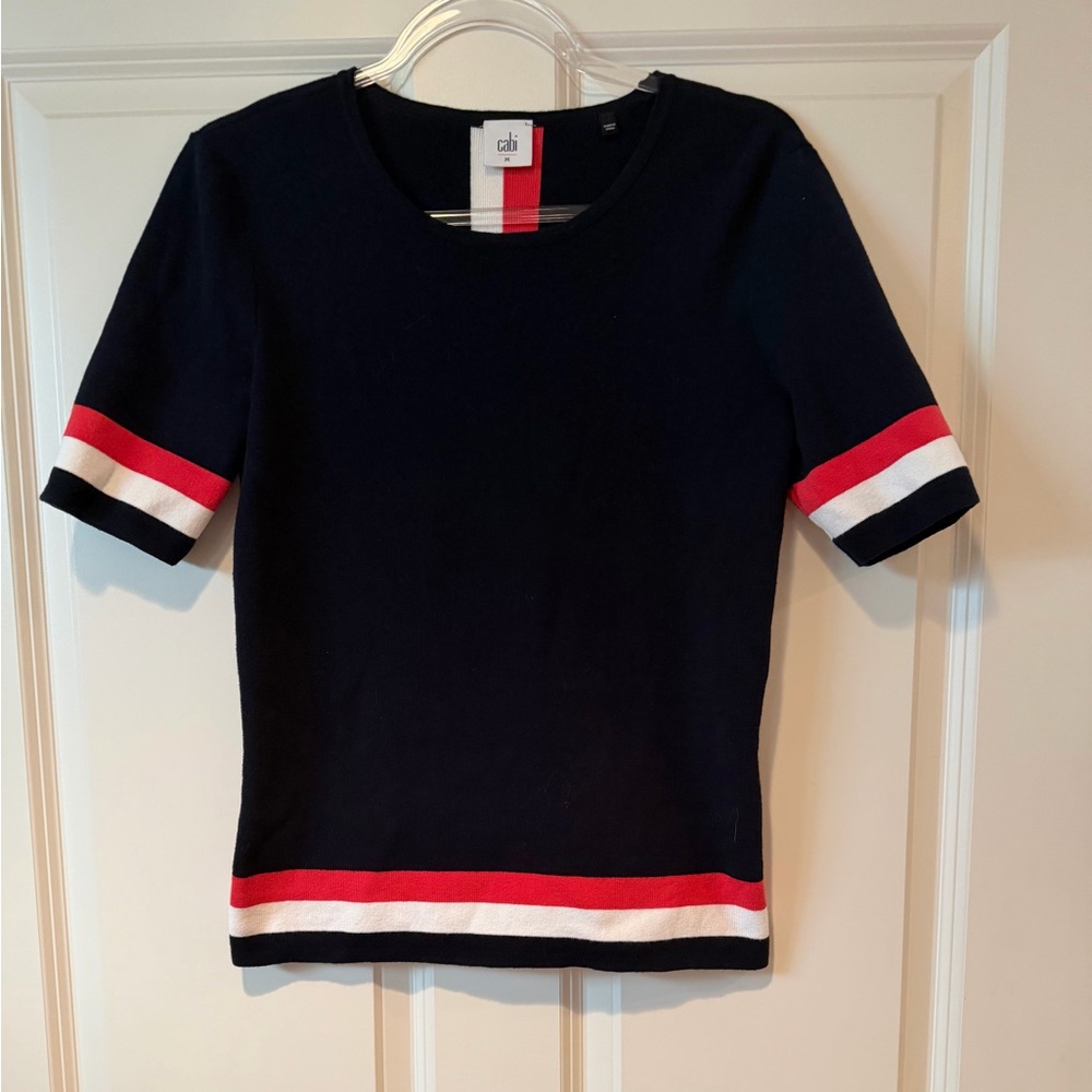 CAbi Navy Color Block Cozy Dress Shirt